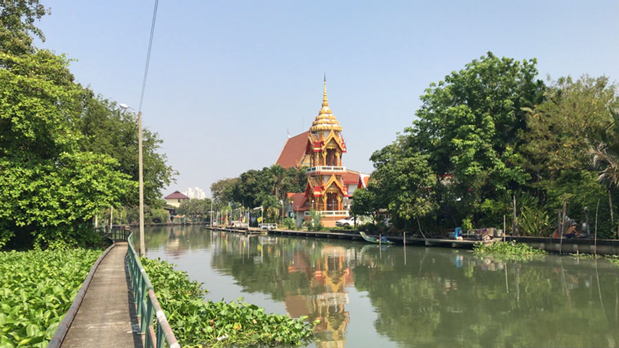 The Creative Art of Wishfulness features Phra khanong canal. Quintessential Bangkok, and later Godfrey Lackland's running track.